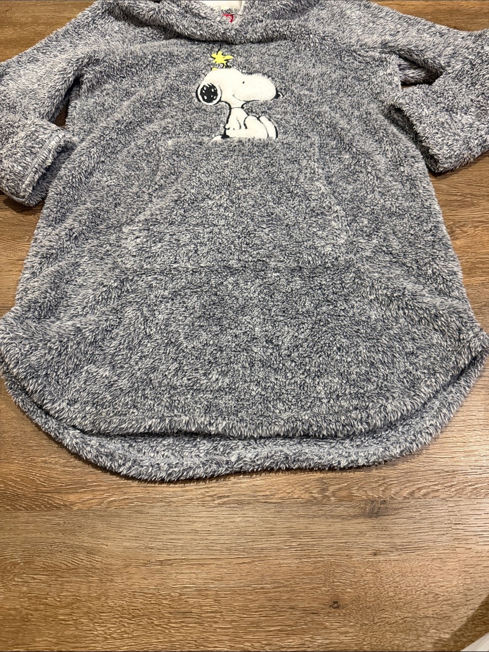 Peanuts Snoopy Woodstock Sherpa Plush Hoodie Lounger Sleep Tunic - Picture 5 of 7